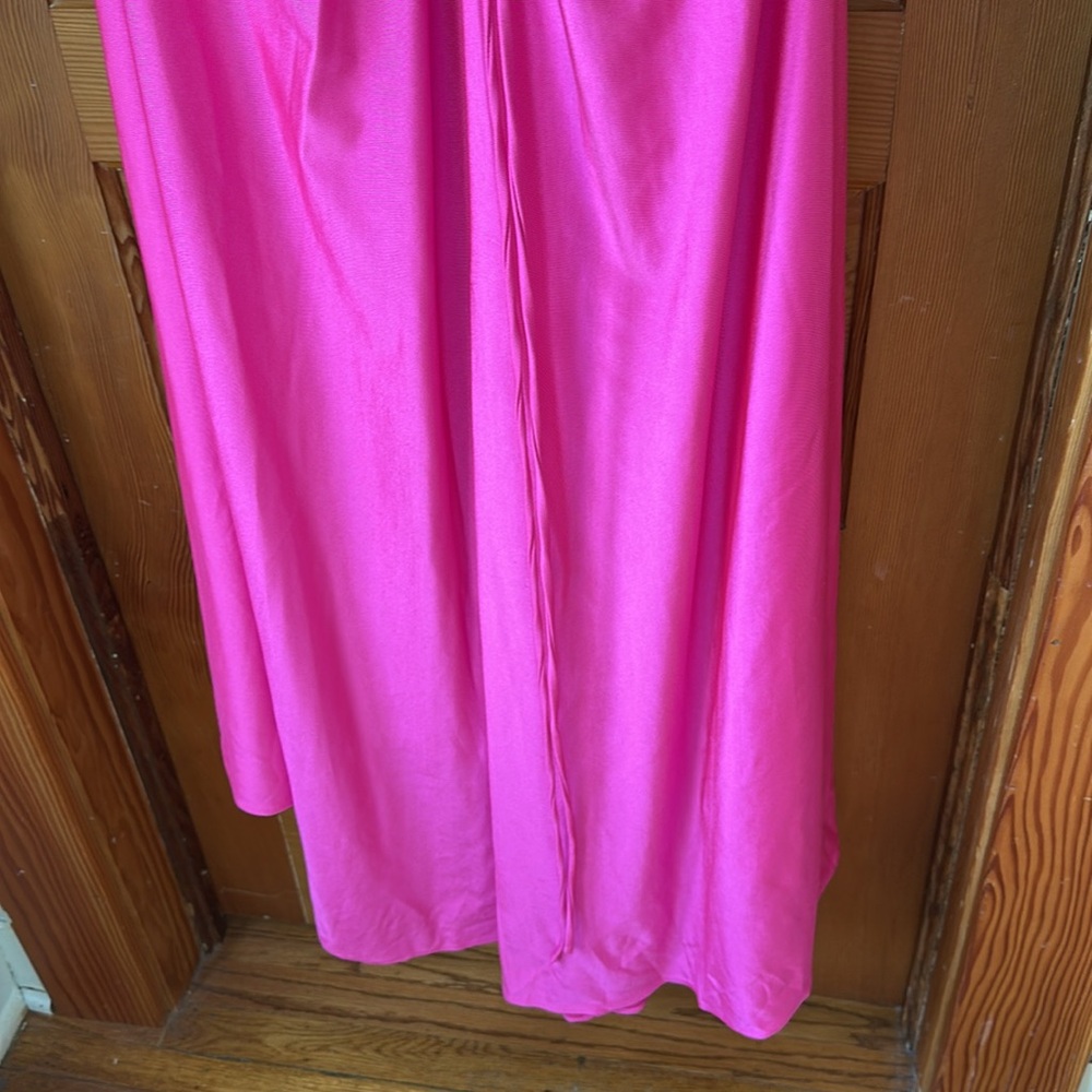 NWT Mermaid Cowl Neck Sweep Train Jersey Prom Dress with Pleated Sequins Split - Picture 15 of 16